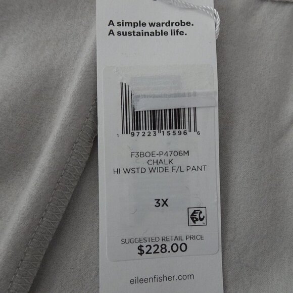 Eileen Fisher Wide Leg Pants Women's Plus Size 3X Gray Wool Lightweight - Picture 8 of 9